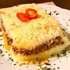 Pastel de papas de soja texurizada orgánica