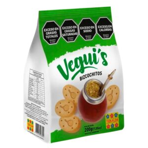 Paquete de bizcochitos materos veganos salados.